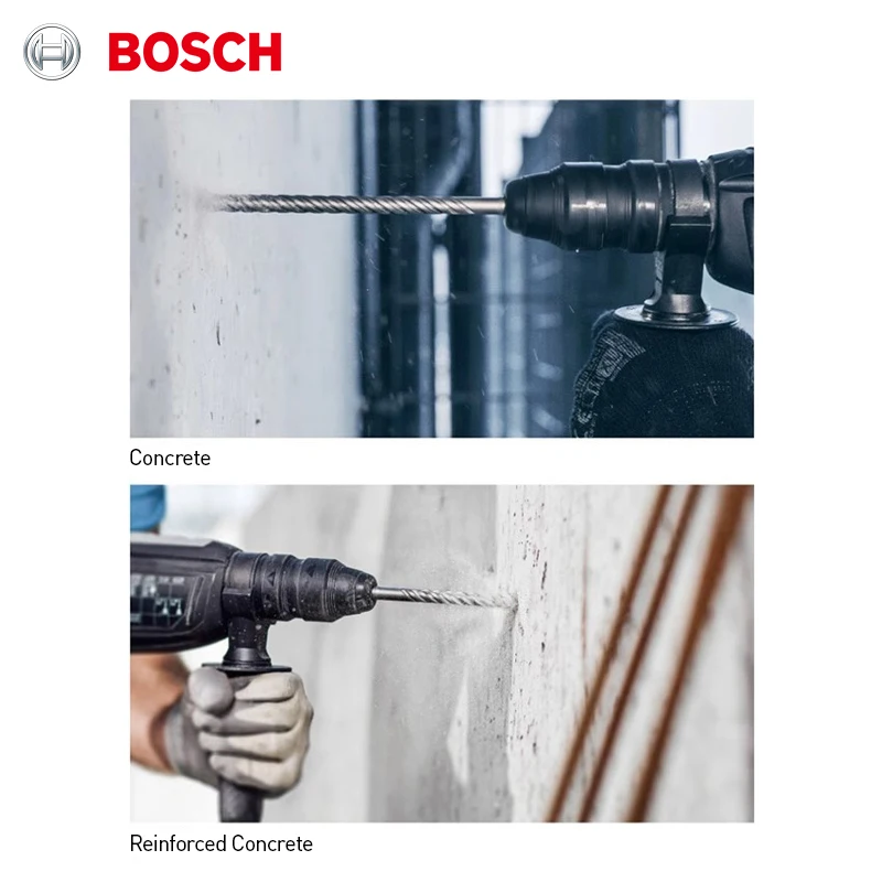 33 Models BOSCH Drill Bit PRO SDS Plus Rotary Hammer Drill Bit 4-Cutter Carbide Tip 1.5X Longer Life Multi Construction DrillBit