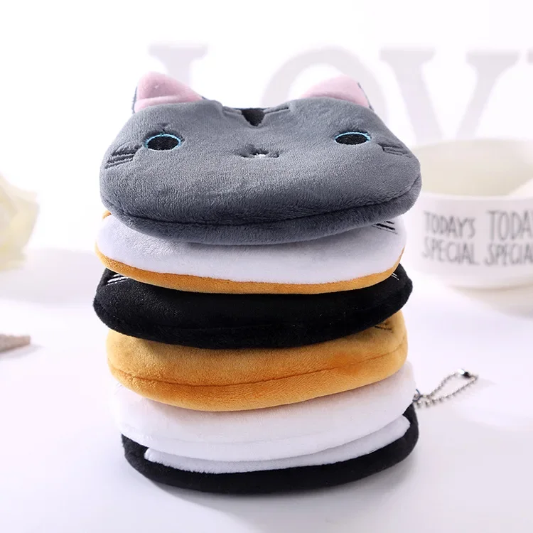 Mini portefeuille chat créatif pour étudiant, porte-monnaie à fermeture éclair pour femme, sac à clé mignon, sac à cartes, poudres à monnaie pour enfants, sac à main mignon pour enfants