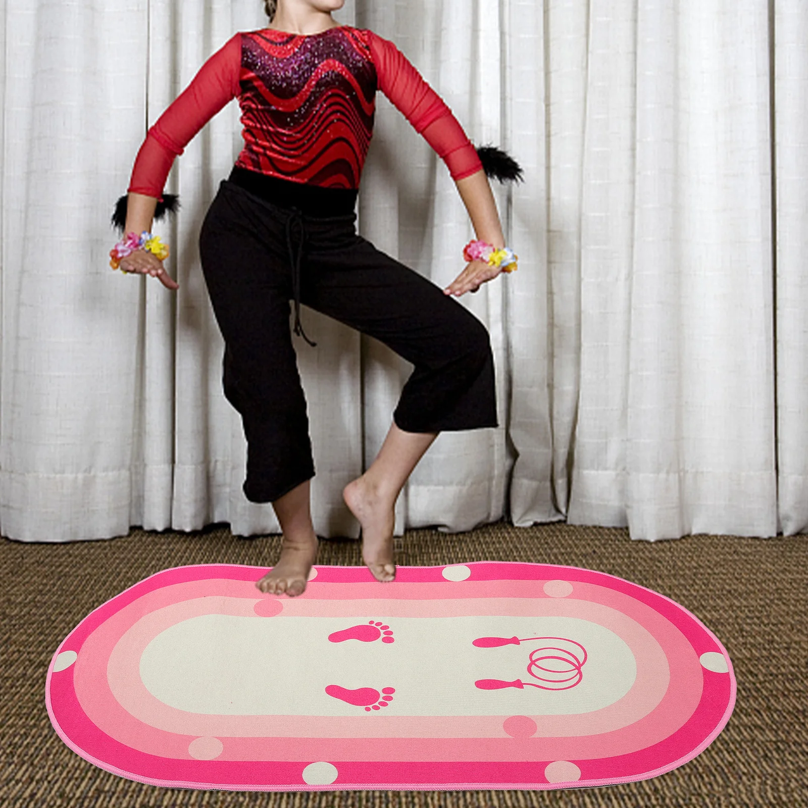 حصيرة حبل القفز المحمولة للتمرين المنزلي، وسادة الطفر العازلة للصوت، متعددة الوظائف، اليوغا، اللياقة البدنية، ممارسة التدريب، حصيرة رياضية