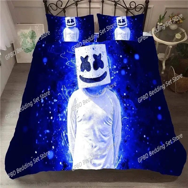 

DJ Lovers Marshmello Hip Pop Music EDM Mosaic Bedding Set Bedroom Soft Modern Bedspreads Comefortable Duvet Cover Pillowcase