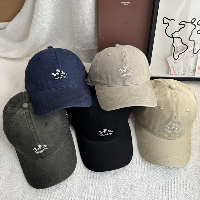 Simple Daisy Embroidery Baseball Hat for Women Men Hip Hop Trucker Cap Summer Outdoor Sunshade Dad Caps Casual Sports Caps