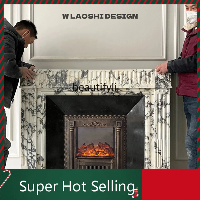 

D071 Marble fireplace French, stone fireplace Living room entrance American simple fireplace decoration cabinet