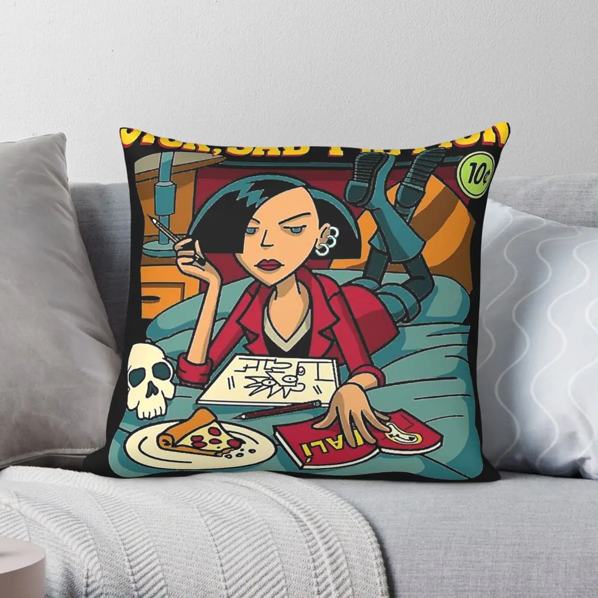 Sick Sad Fiction Jane Lane Square Pillowcase Polyester Linen Velvet Pattern Zip Decorative Throw Pillow Case Sofa Cushion Cover
