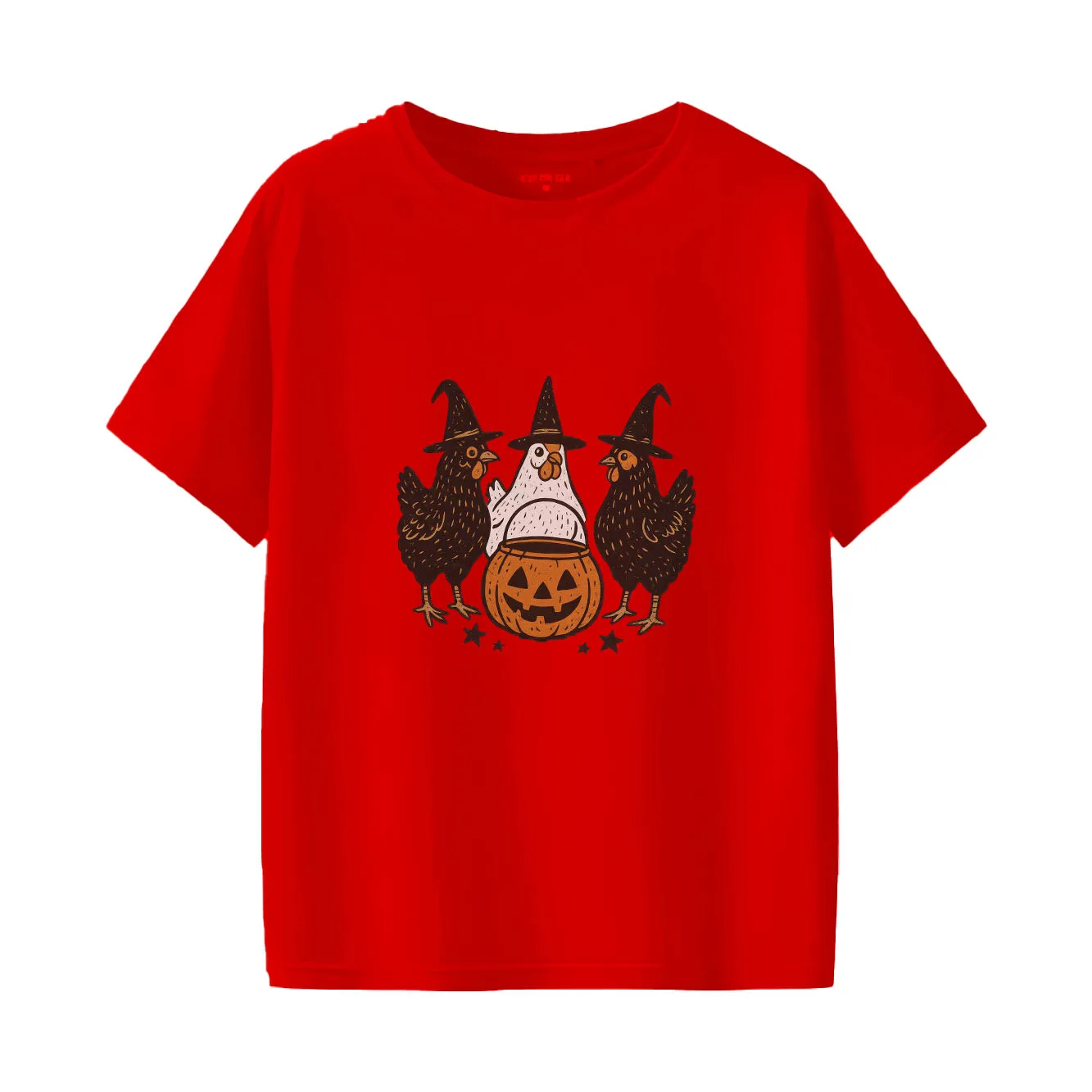 تي شيرت نسائي عصري ومتعدد الاستخدامات بطباعة الهالوين ذو شعبية كبيرة ورقبة دائرية وأكمام قصيرة