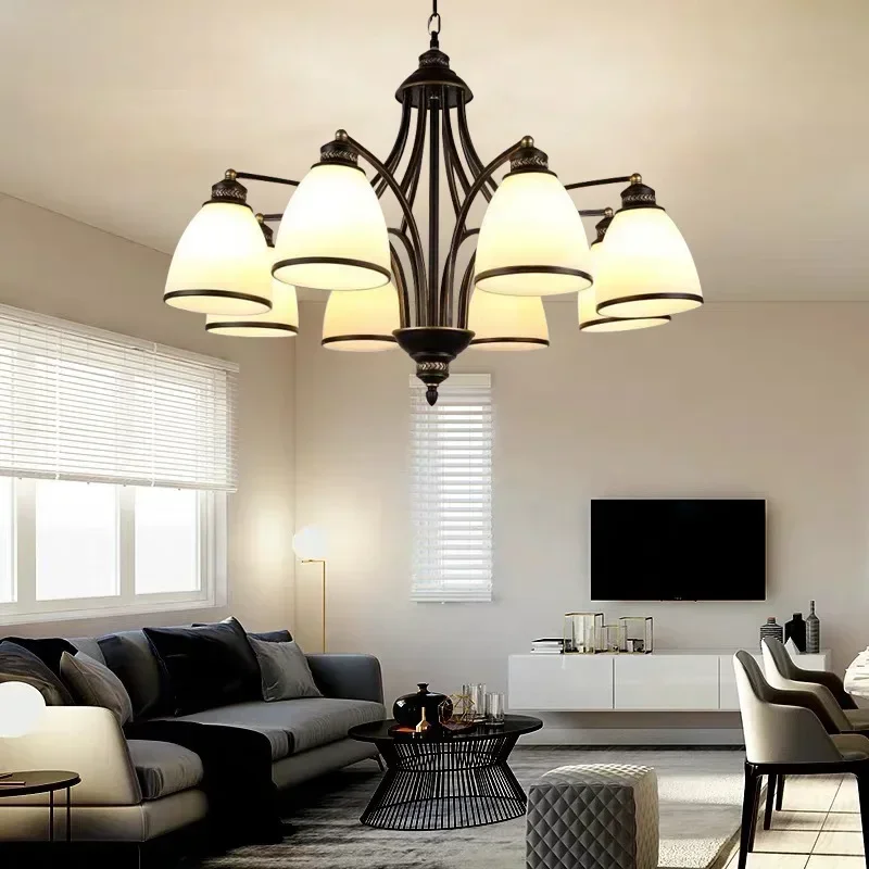 

European And American Chandelier Simple Atmosphere Living Room Lamp Modern Bedroom Dining Room Lamp Household Retro Lamp