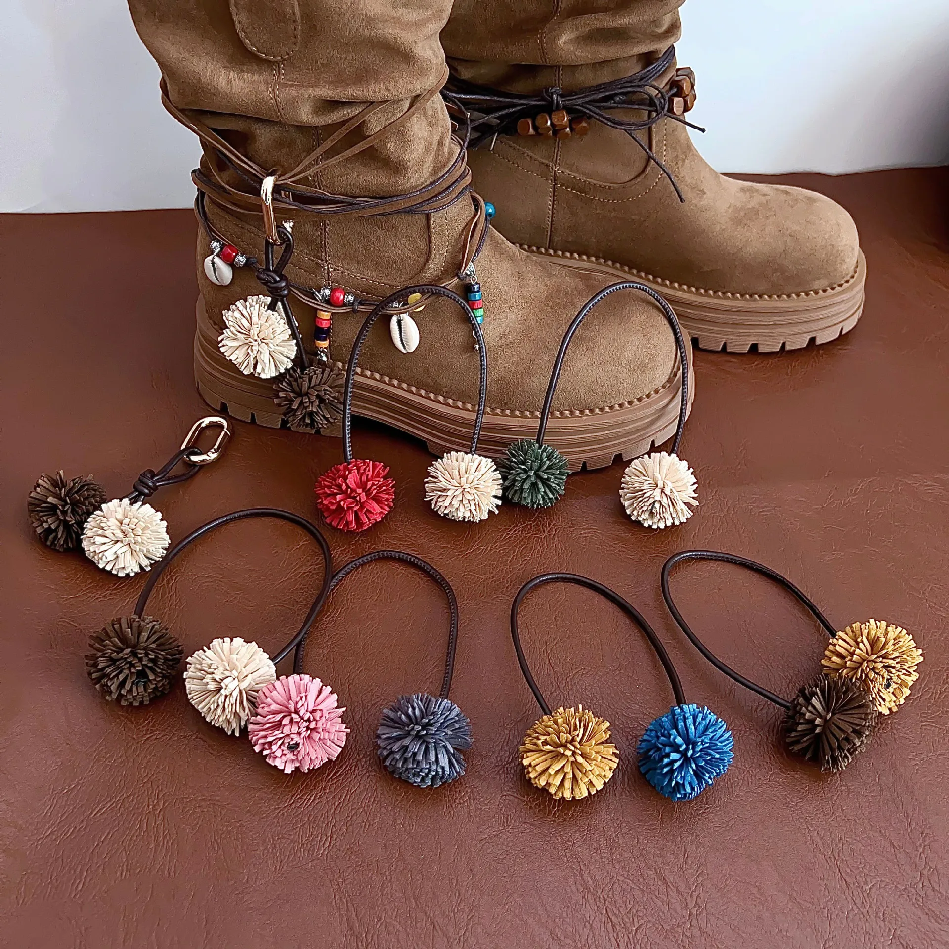 

Fashion Shoe Flower Accessories Martin Boots Pendant Pendant 3cm Tassel Ball Microfiber Shoes and Clothing Accessories