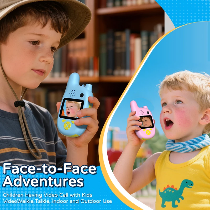 2PCS DUAL Camera HD Walkie-Talkie with  Rechargeable Radio Transceiver Interphone For Christmas Gifts One-Click Call