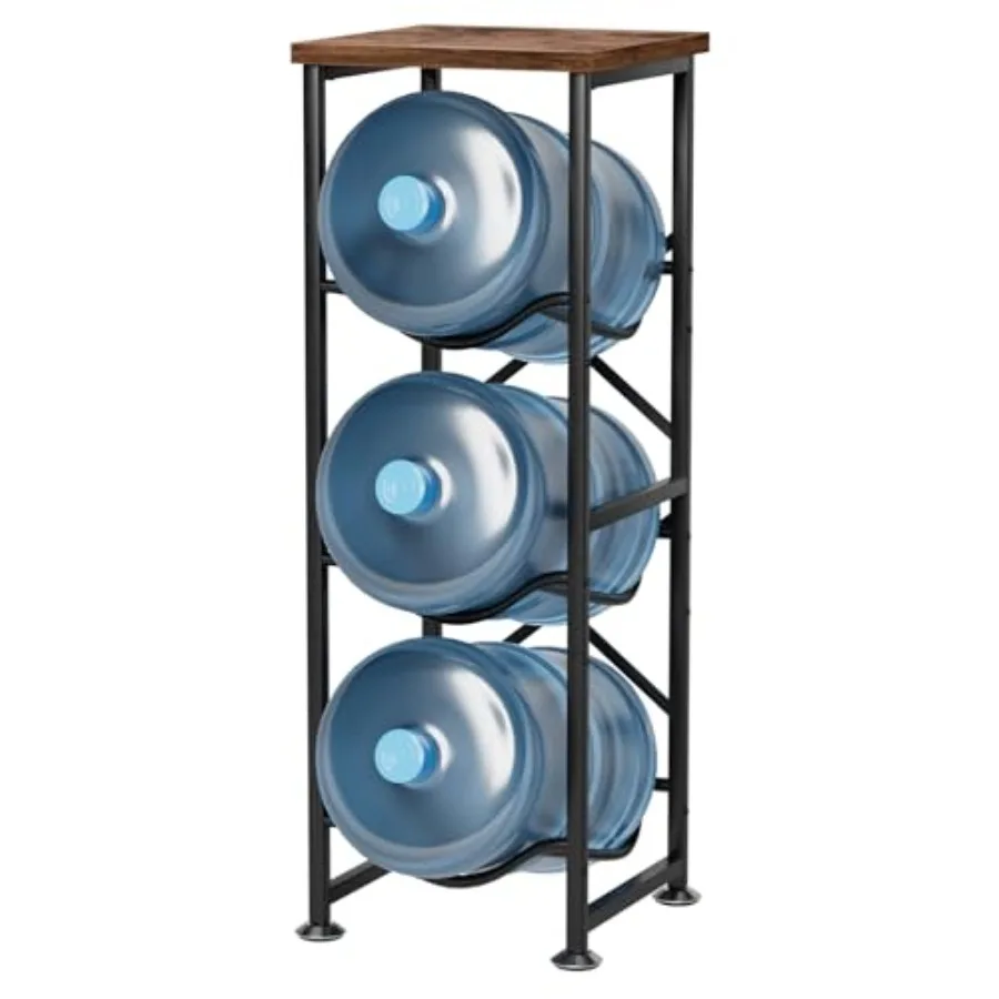 

Подставка для 5-галлонных бутылей с водой, 3-ярусная, с деревянной верхней полкой, усиленная, для кулера/диспенсера для воды