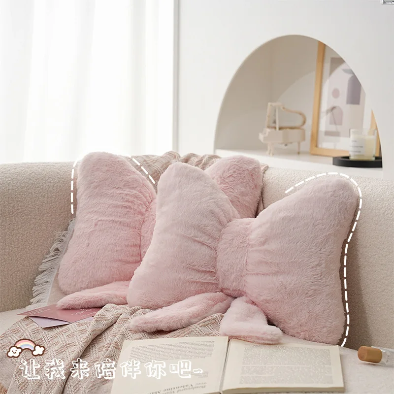 

Casualbows pink sofa pillow office table and chair soft plaid lumbar support master bedroom bedside decoration