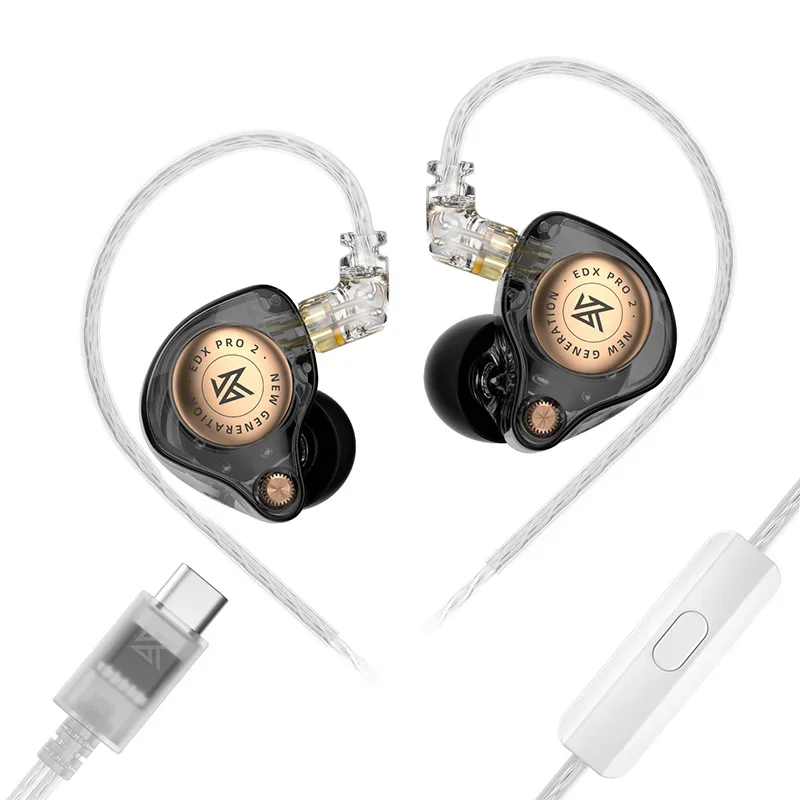 KZ EDX PRO2 Dynamische in-ear oortelefoon IEMs Monitor Headset Bedrade oordopjes HIFI Muziekoortelefoon Afneembare kabel 3,5 mm / TypeC-stekker