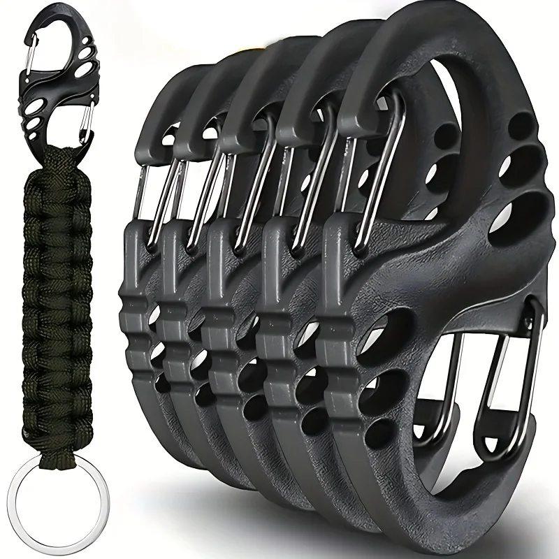 5/10 قطعة المحمولة في الهواء الطلق تسلق هوك S نوع حلقة تسلق المزدوج مشبك سلسلة المفاتيح الصغيرة في الهواء الطلق التخييم البلاستيك الصلب تسلق هوك #1