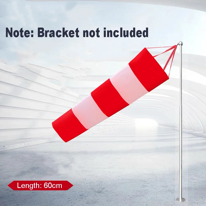 60/100cm Windsock Outdoor Wind Direction Measurement Belt Rip-stop Weather Vane for Airport Aviation Garden Farm