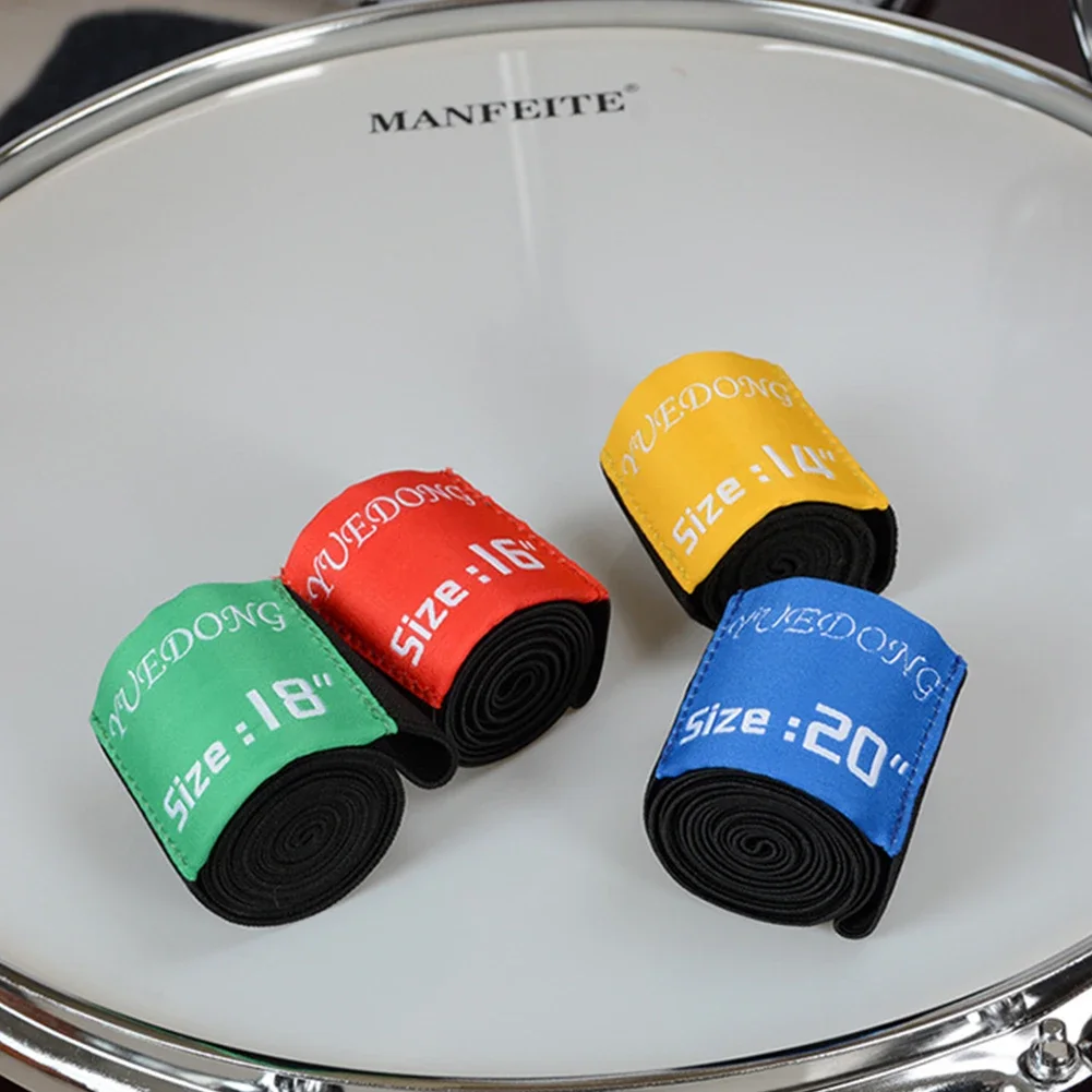 Dampener Drumming Practice Pad Cymbal Mute Silencer Belt 12 14 16 18 20 Inch Elastic Belt Sound Control Rings Musical Instrumen