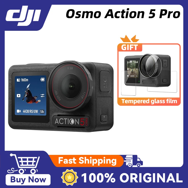 DJI Osmo Action 5 Pro Новый датчик 1/1,3 дюйма, двойной OLED-сенсорный экран высокой яркости, захват более 4 часа, расширенный срок службы батареи