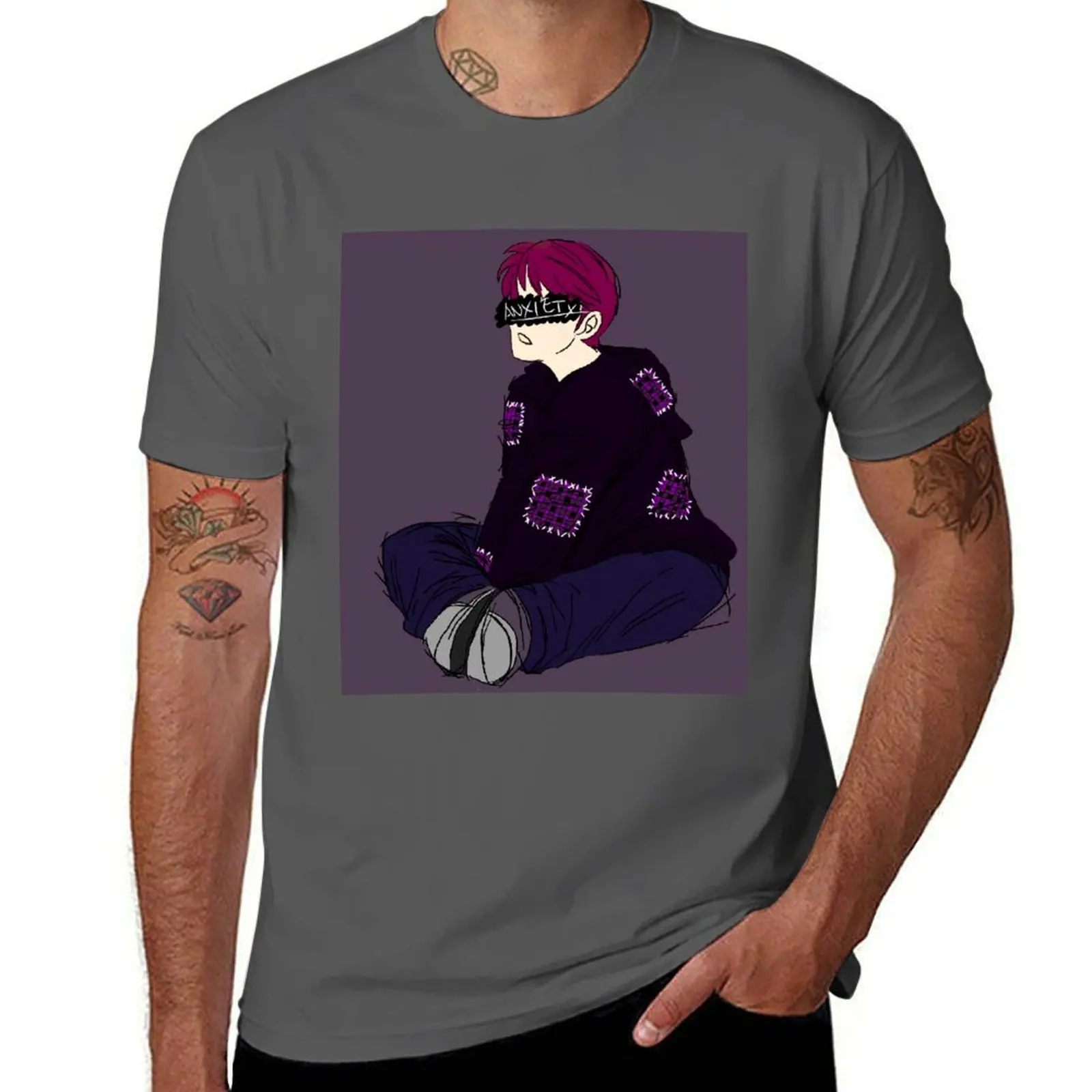 

Anxiety - Sander Sides (with patches) T-Shirt Basic Solid Tee for Daily Use