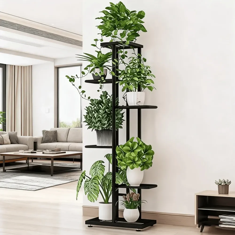 

Plant Stand SixTier SevenPot Rack, Suitable For Indoor And Outdoor Use Constructed From 100 Pure Iron With A RustProof Coating,