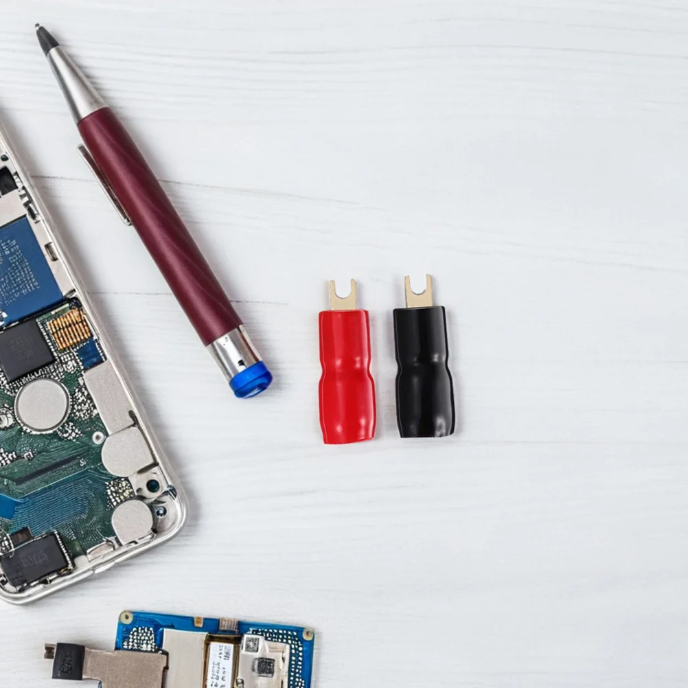 

6Pairs Fork Spade Connectors for Speaker Wire Brass Terminal Connectors Red Black Insulated Crimps Electrical Audio System Home