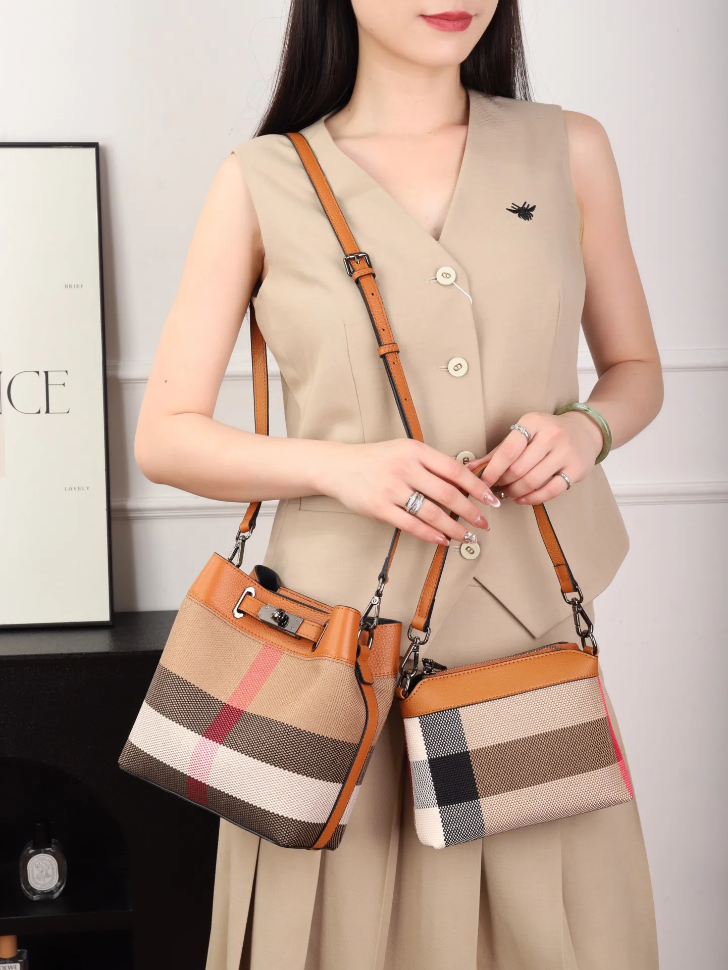 chic-materni-bag-high-end-plaid-buet-bag-crossbody-lightweight-luxury-yellow-flax-bag-casual-simple-sle-magnetic-clasp