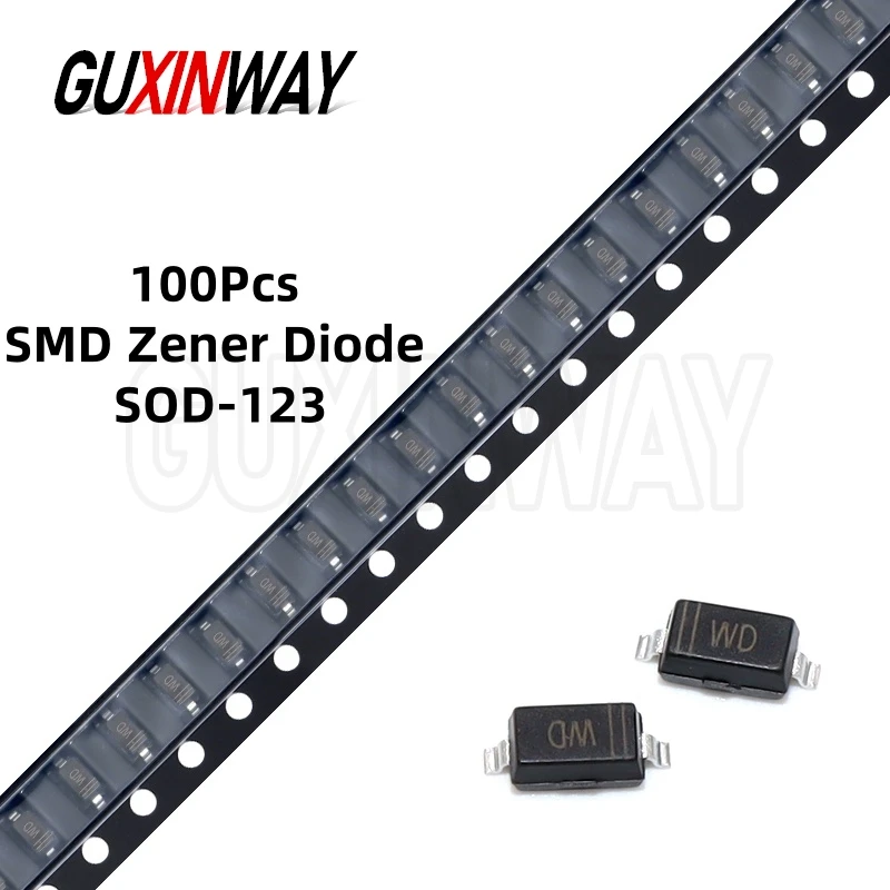 100Pcs SMD Zener Diode 1206 BZT52C 4V7 5V1 5V6 6V2 6V8 7V5 8V2 9V1 10V 12V 15V 16V 18V 20V 24V 27V 30V 33V 36V 39V 43V SOD-123