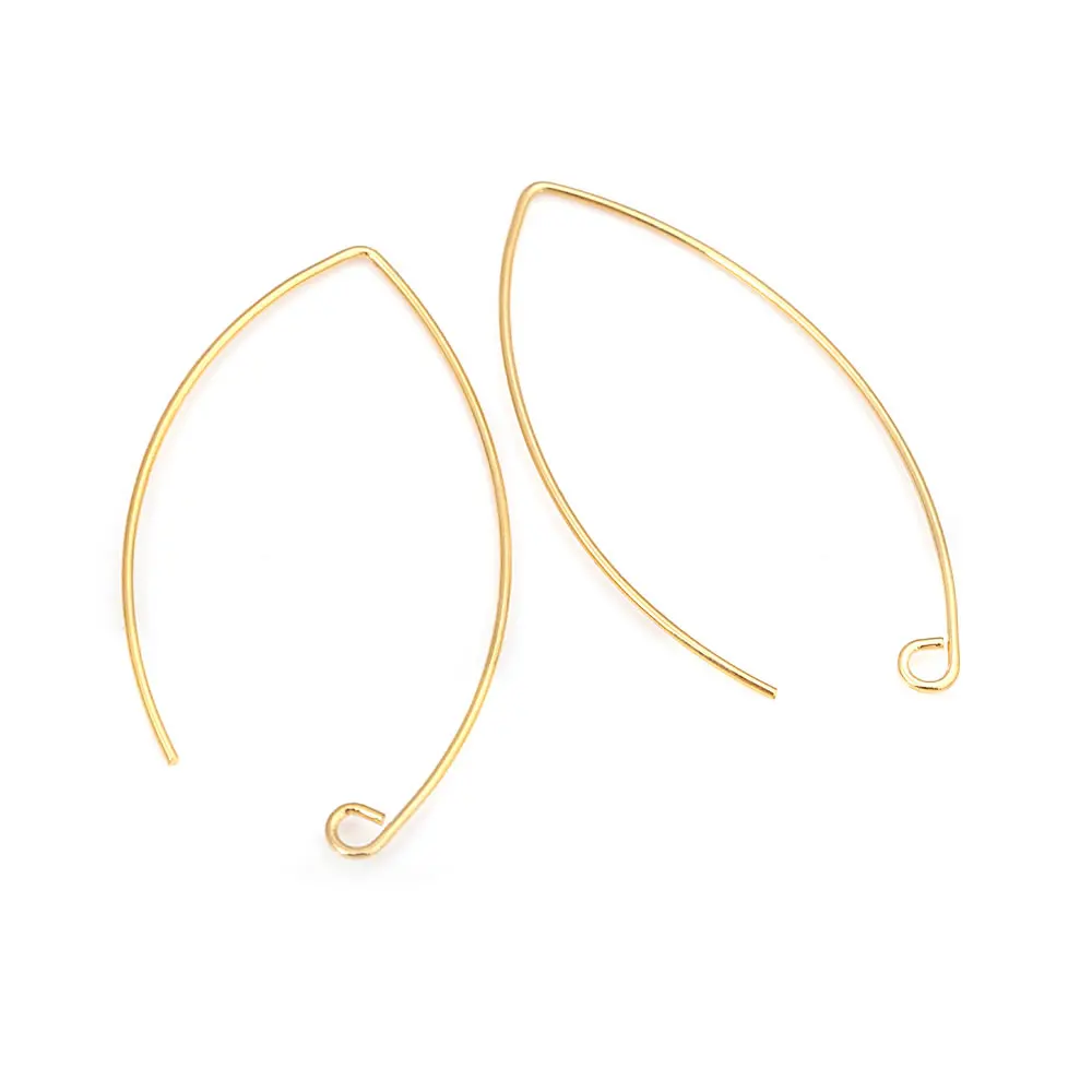18K Gold Color Brass Long Wire Earring Hook High Quality Diy Jewelry Making Supplies Earrings Accessories for Women