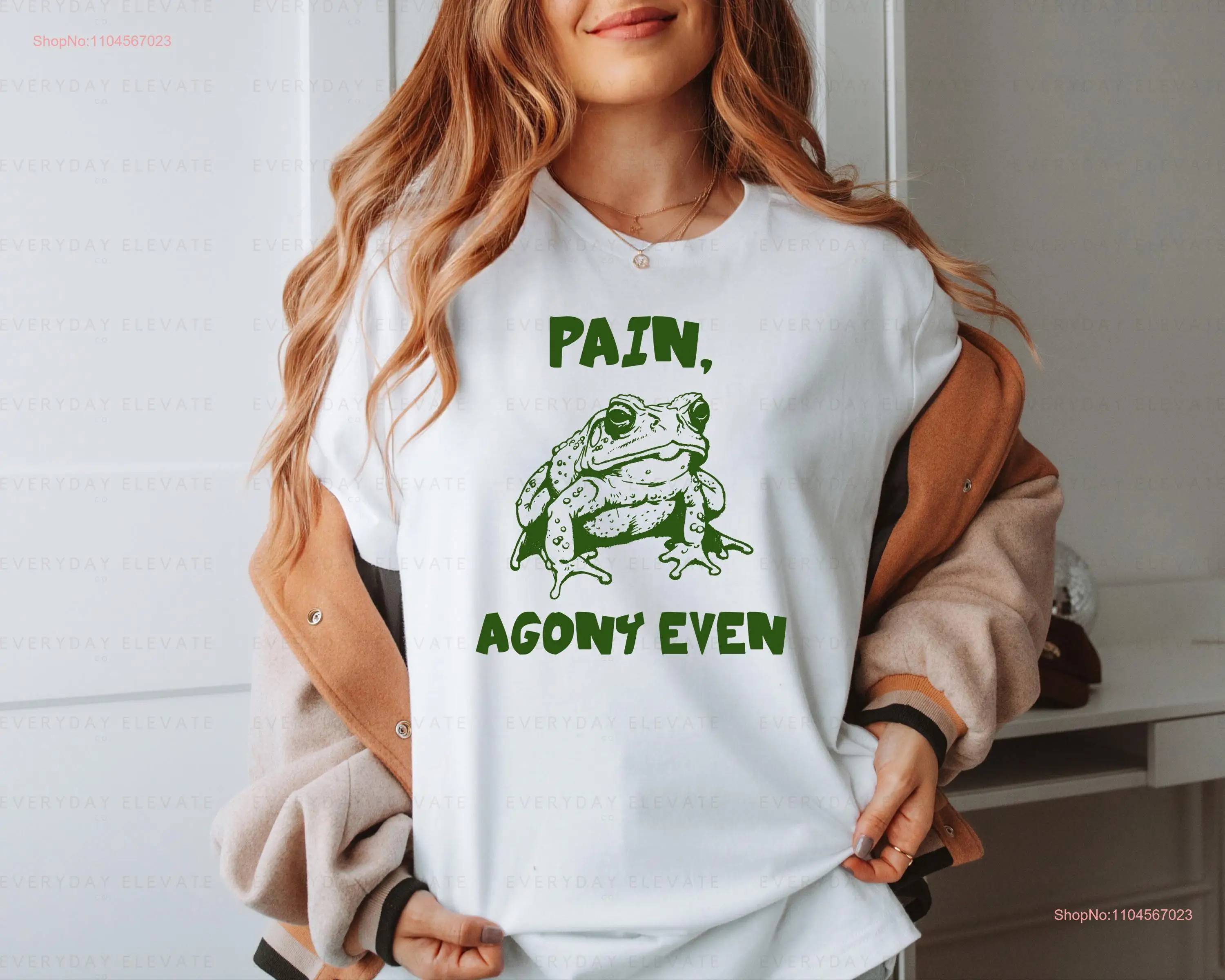 Pain Agony Even T Shirt Funny Frog Meme Toad Western Sayings Cowboy Y2K Clothing long or short sleeves