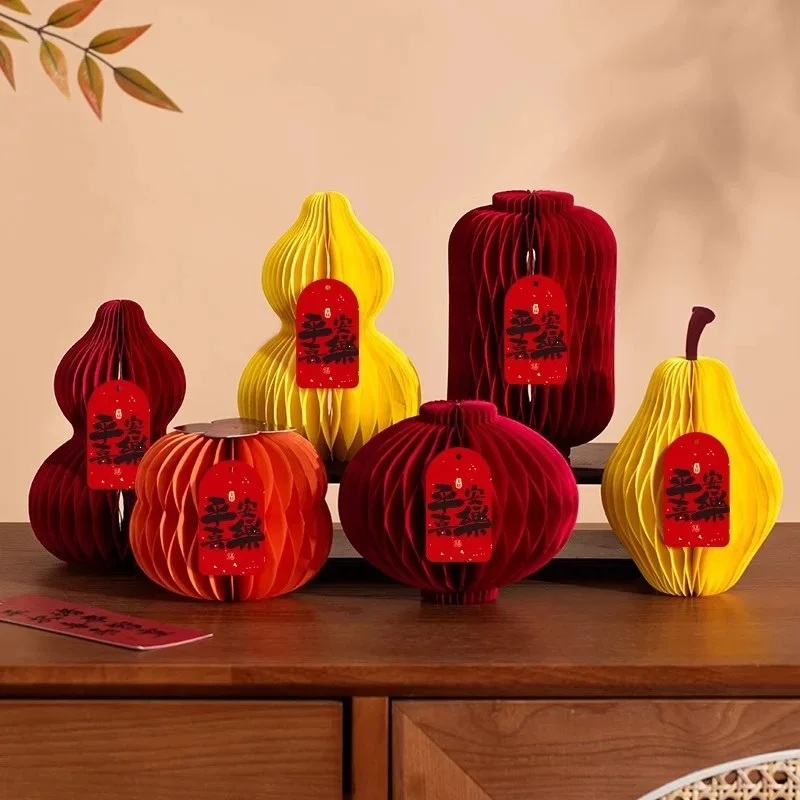 Spring Festival Honeycomb Gourd Apple Creative Home Decoration Desktop Decoration 2025 Chinese New Year Decoration