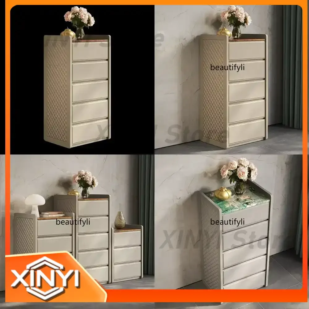 Light Luxury Chest of Drawers for Italian Modern Vertical Cabinet Fashionable Marble Drawer Storage Bucket Cabinet