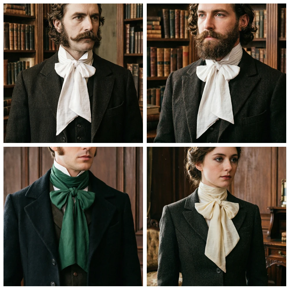 Gentlemen Jabot Cravat Men Renaissance Regency Ascot Tie Vampire Style Neckerchief