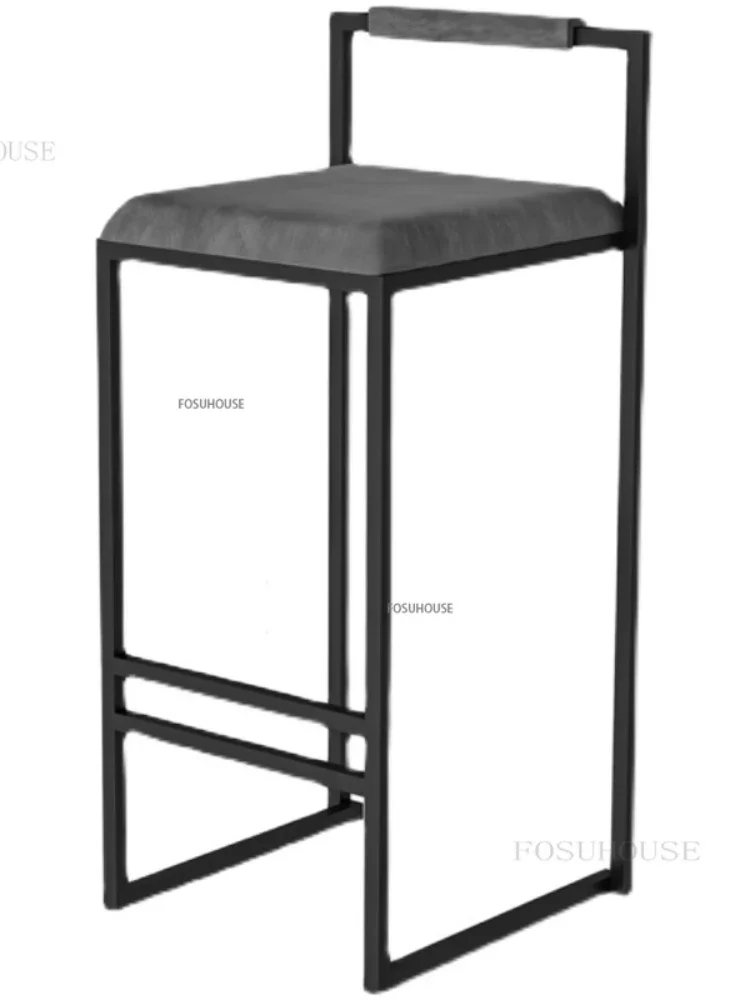 Nordic Bar Stool Chair Kitchen Island Modern High Feet Bar Chair Home Furniture Backrest Restaurant Bar Chairs B