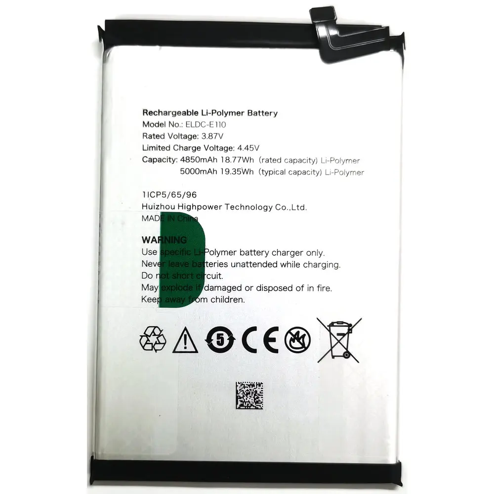 

2025 Year 3.87V 5000mAh UMI Umidigi ELDC-E110 Replacement Li-ion Polymer Mobile Phone Battery