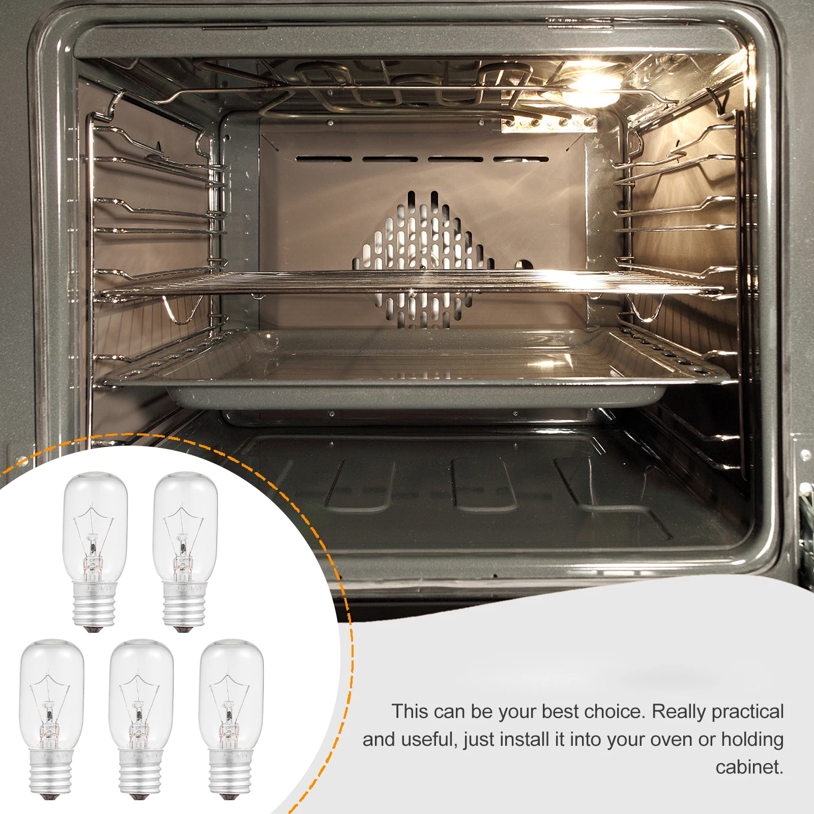

4PCS Heat resistant Oven Bulb Tungsten Lamp for Baking Clear Glass Lighting Appliance Replacement Fuse Anti vibration