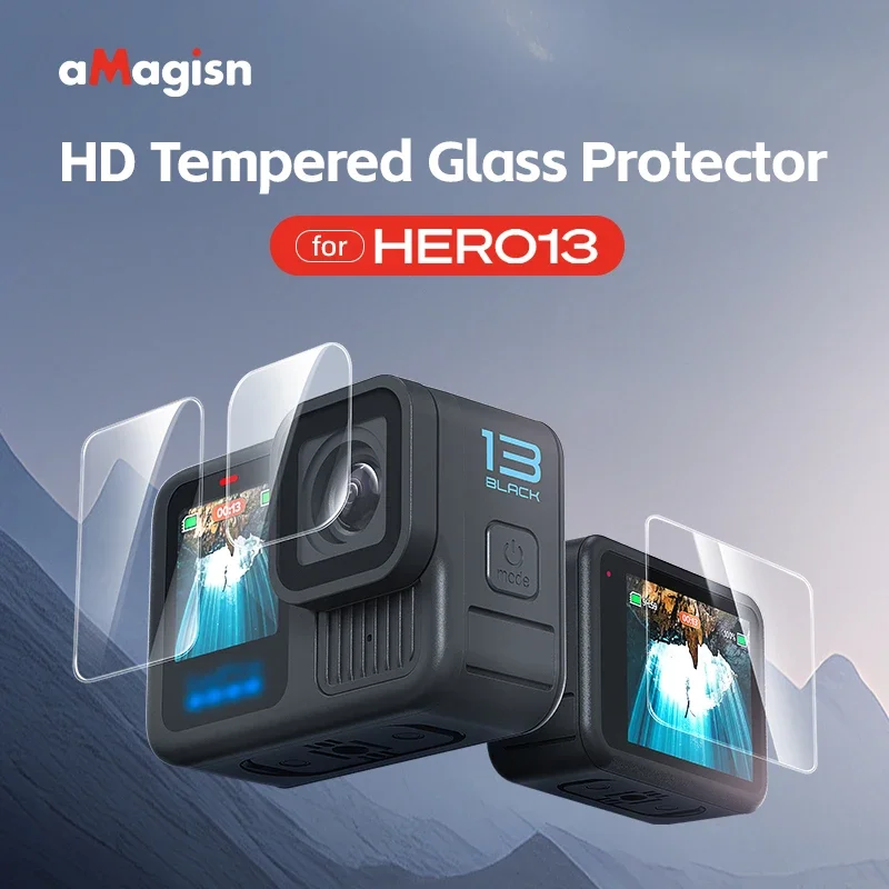 Protecteur d'écran d'objectif en verre HD Guatemala, accessoires pour GoPro Hero13, noir