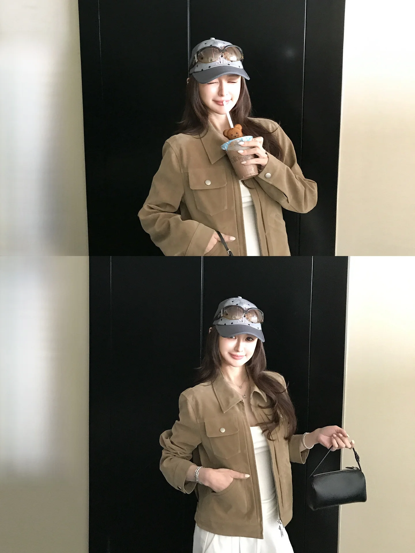 

Женская весенняя верхняя одежда Skk Store Manchester: ретро-куртка из искусственной замши с воротником-стойкой, из полиэфирного волокна