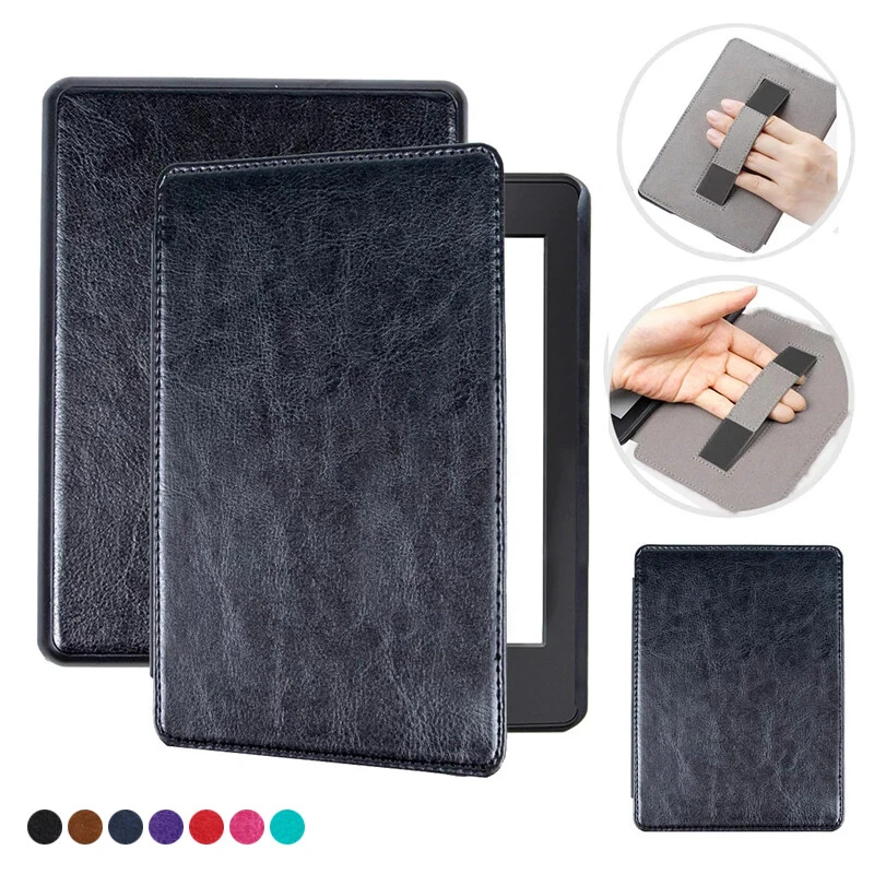 P+ Leather Smart Case Cover w/ Hand Strap For Amazon Kindle 10th Paperwhite 4/3/2/1