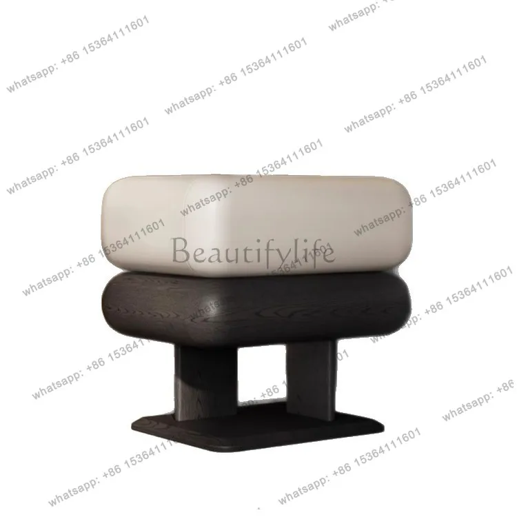 LS French light luxury minimalist modern bedside table, designer's original high-end feel with a rotating bedroom