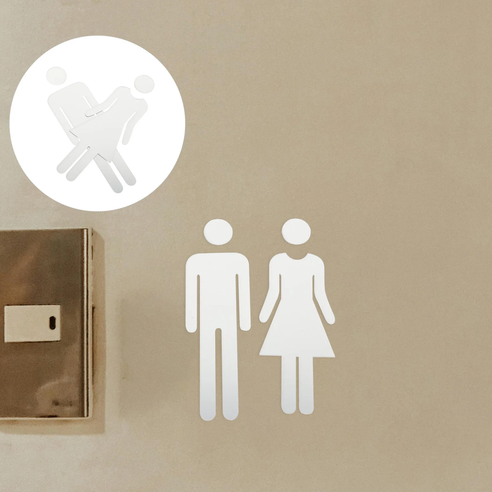 

2Pcs Bathroom Sign Acrylic Toilet Identification Sign for Door Washroom Restroom Signs for Business Bathroom Door Signs