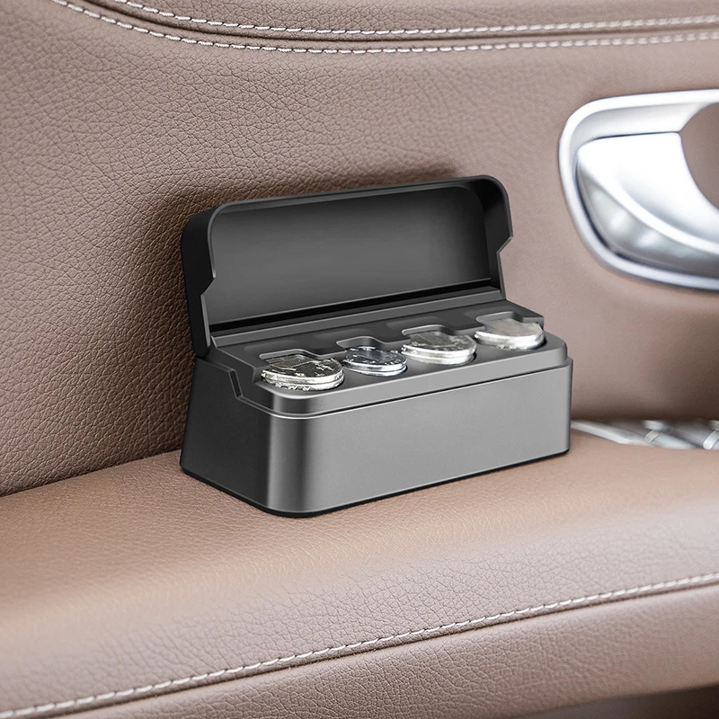 Coin Holder For Car Change Organizer Universal Storage Coin Money Dispenser Cash Box Trucks Accessories Drop Ship