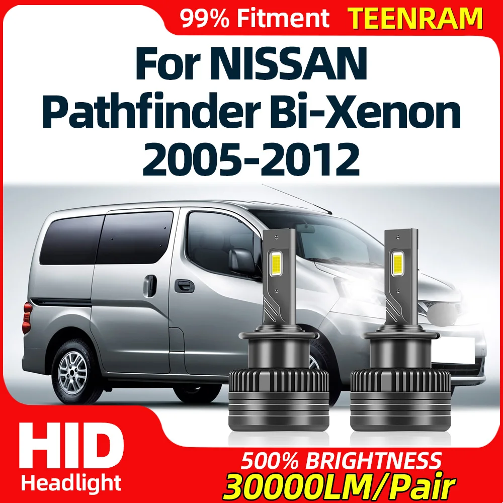 자동차 HID 제논 조명, 플러그 앤 플레이, 닛산 패스 파인더 BI-XENON 2005-2011 2012, 120W LED 헤드라이트 전구, 30000LM 캔버스, 오류 없음, 12V