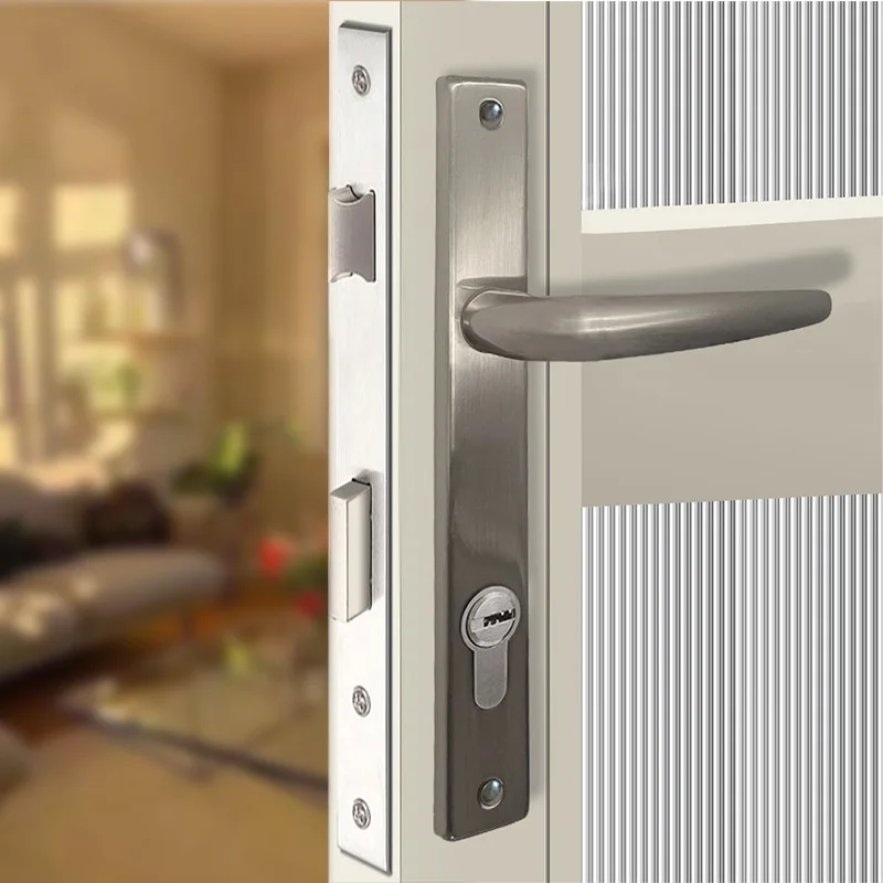 8530 universal home door lock iron panel aluminum handle P-A-02-W