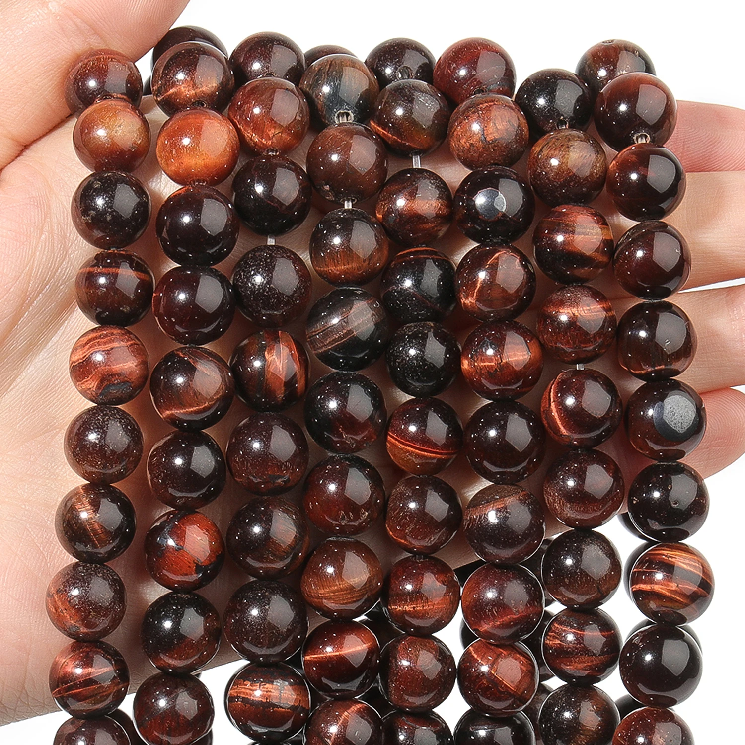 4-12mm AA Red Tiger Eye Stone Beads Diy Round Loose Strand Beads for Jewelry Making Handmade Bracelet Beads Accessories 15''