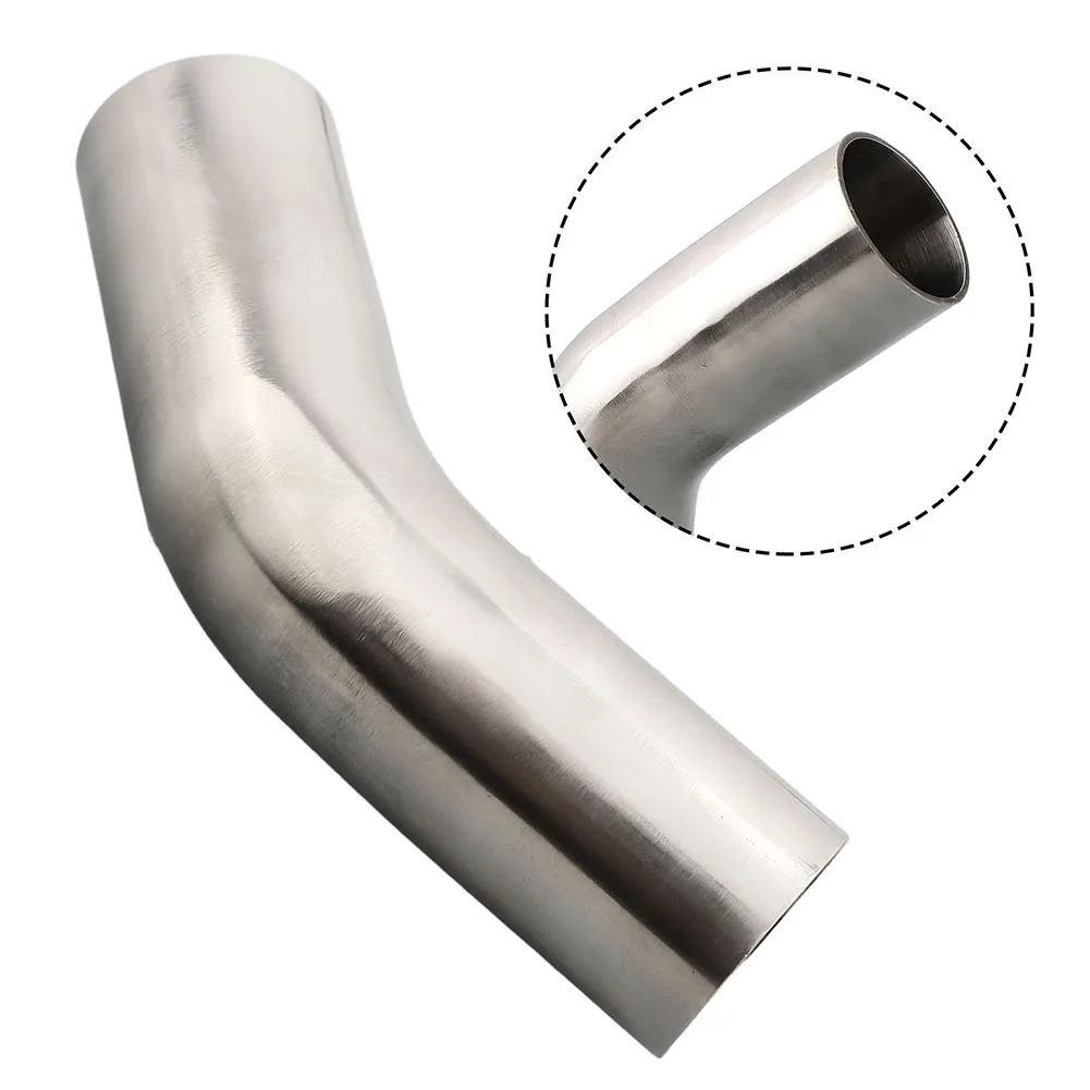 Versatile Stainless Steel Elbow 45° Degree Bend Exhaust Pipe Polished 19-51mm Silver Tool Accessories Superior Quality