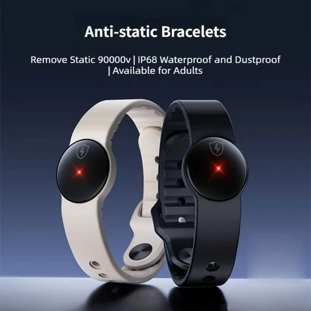 Wireless Anti-static Bracelets Portable Safe Electrostatic Release Static Eliminator Bracelet Adjustable Silicone