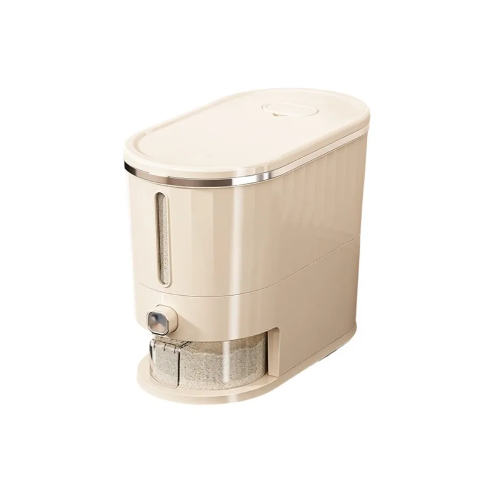 

Large Capacity Press Metering Rice Bucket Visible Design Anti-Insect Flour Storage Bucket Plastic 5kg Rice Bucket Food Storage