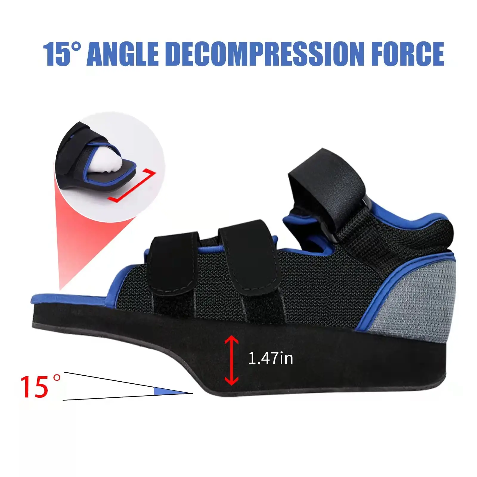 Post-op Shoes for Broken Toe Lightweight Orthowedge Shoes Medical Orthopedic Foot Brace Off-loading Healing shoe for Foot Surger