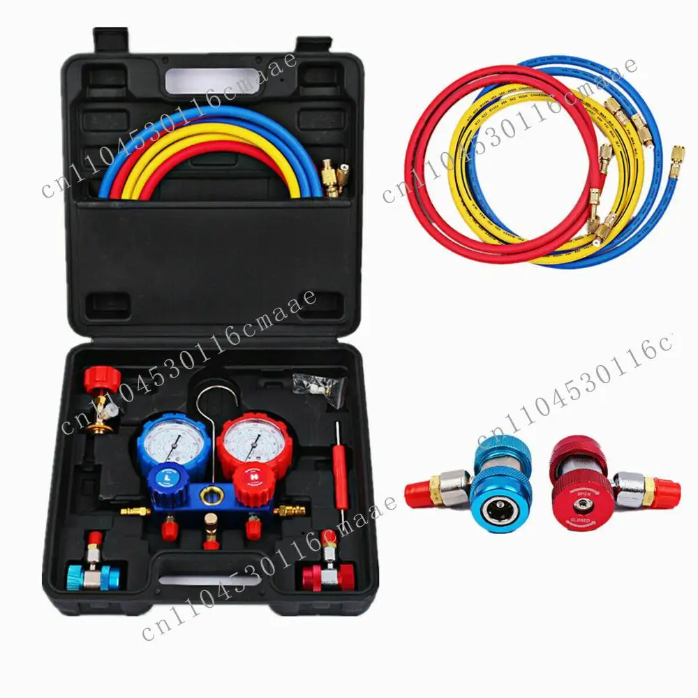 Air Conditioning AC R1234YF Refrigerant Service Manifold Gauge Set W/72