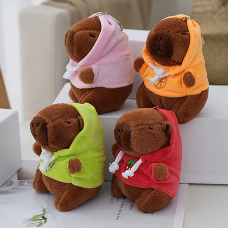 Llavero colgante de dibujos animados Capybara, muñeco de juguete de felpa, adornos colgantes para bolso, llavero Kapila, muñeca colgante para coche, adornos para muñeca de escritorio