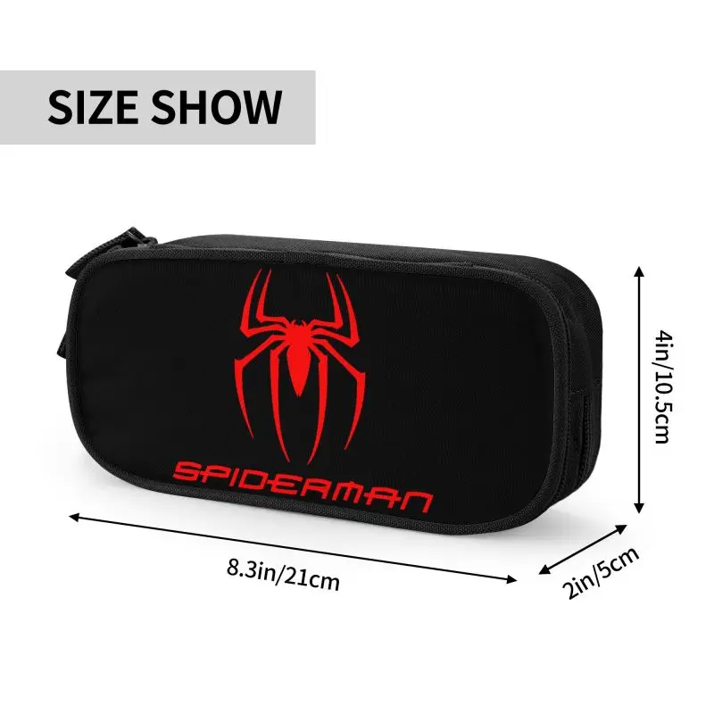 Estuche de lápices de dibujos animados de superhéroes de Spiderman personalizado para niñas y niños, bolsa de bolígrafo de gran capacidad, caja de suministros escolares