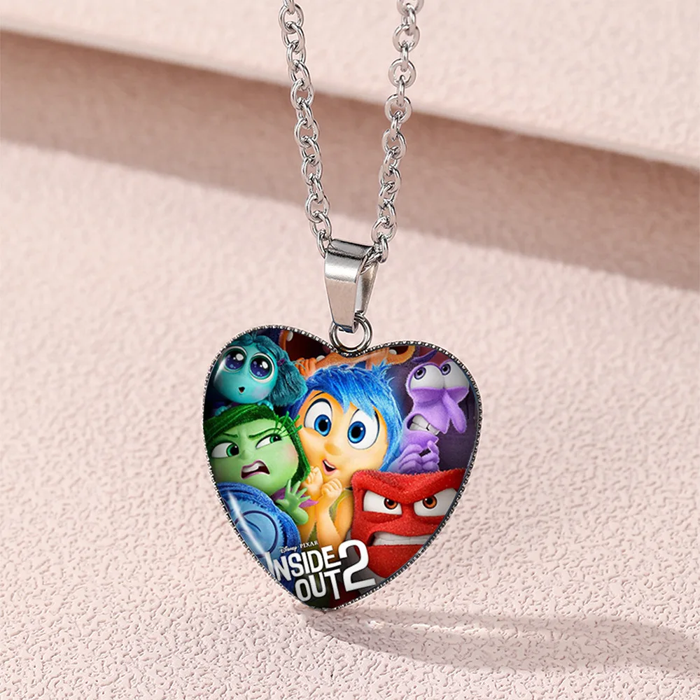 

Disney Inside Out 2 Girls Necklace Cute Joy Sadness Anger Disgust Fear Envious Anime Figures Women Necklace Jewelry Accessories