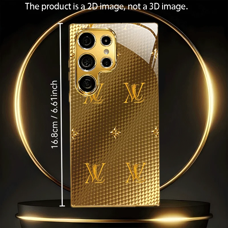 The gold scenic pattern business electroplated gold phone case is suitable for models such as S26/S26 Plus/S26 Ultra/S25