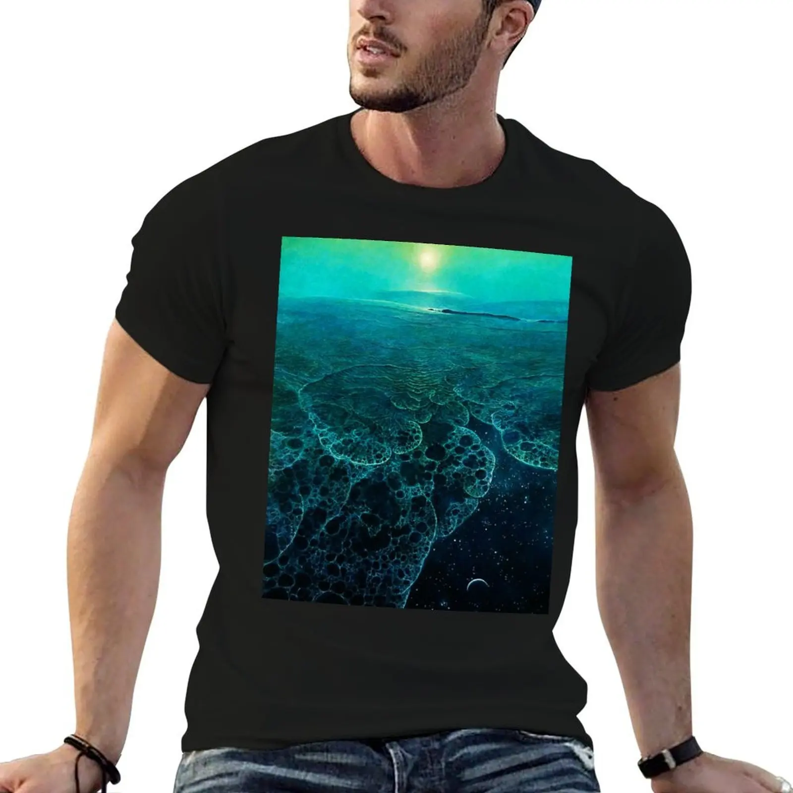Untitled (Galactic Sea), by Zdzis?aw Beksiński T-Shirt summer top customs funny t shirts for men